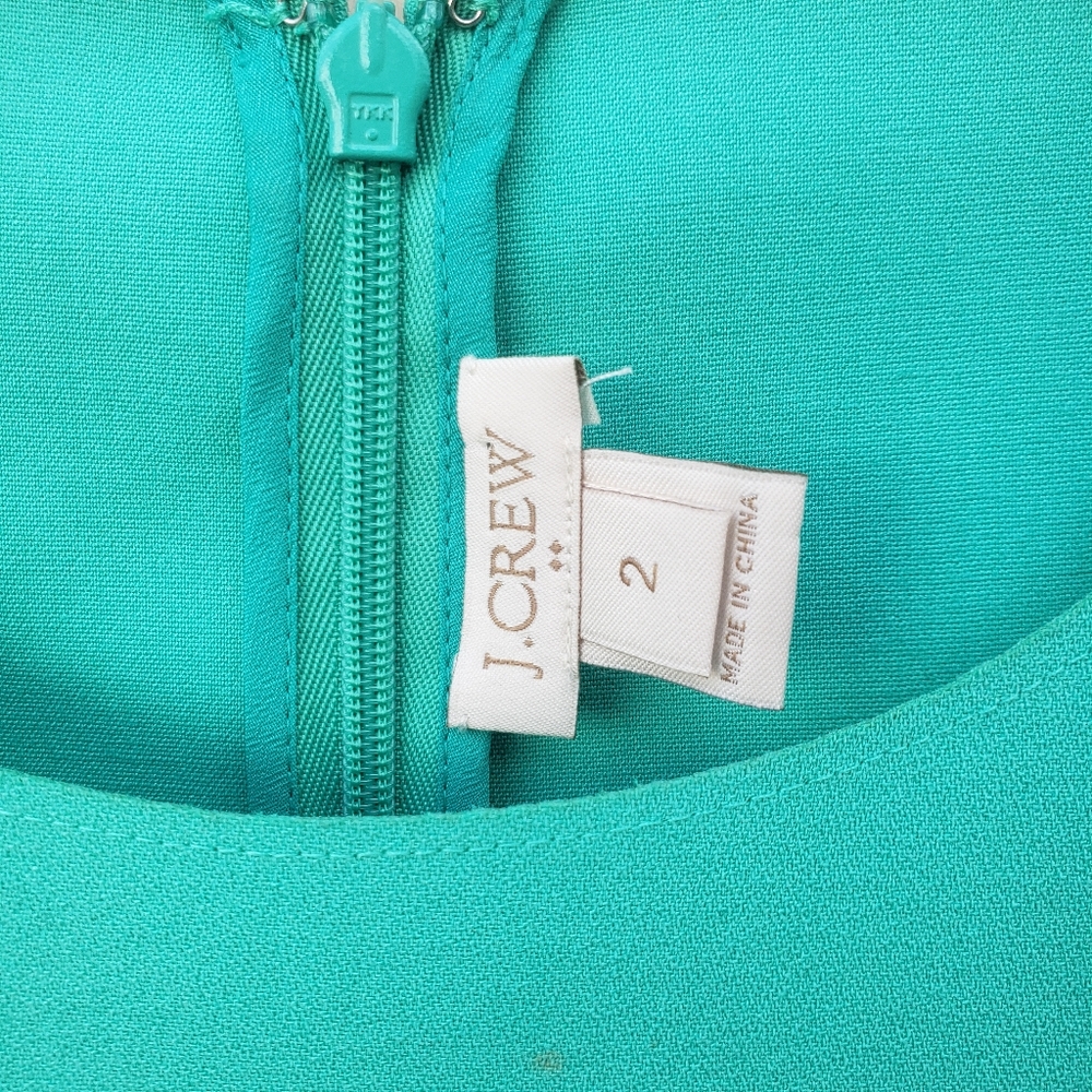 J. Crew Factory Sleeveless Scalloped Mini Dress in Aqua - Picture 5 of 9